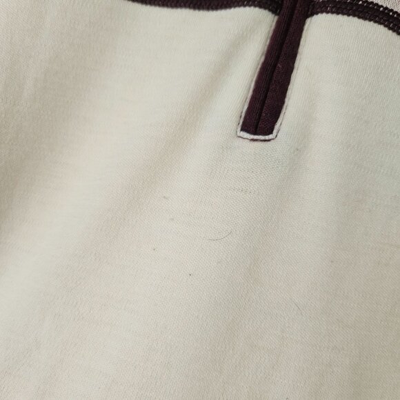 Kari Traa Lokke Half Zip Base Layer Pullover Top Sz L Ivory Burgundy Fair Isle‎ - Picture 6 of 9